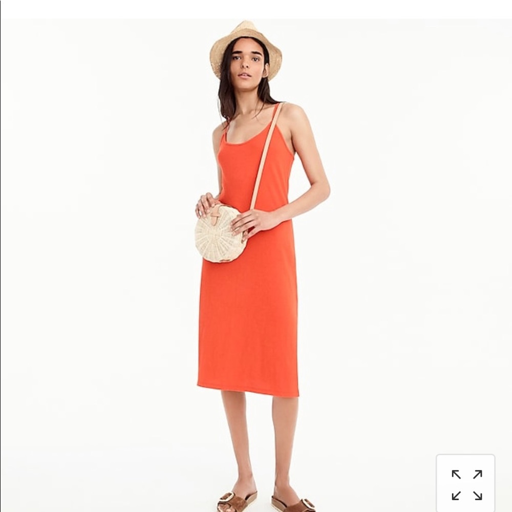 J. Crew strappy knit midi dress Cerise (red/orange